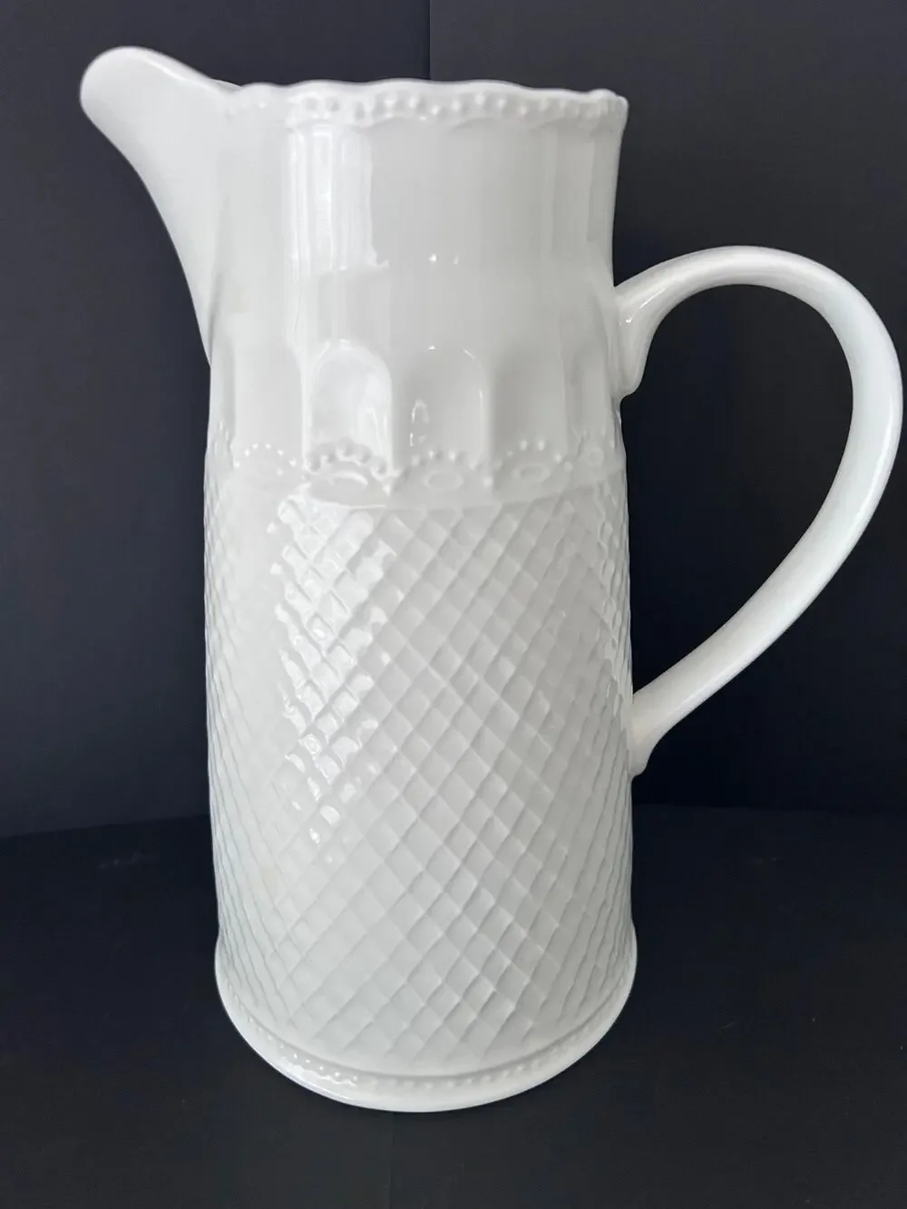 Lauren, Ralph Lauren, Spring Lace, White Porcelain Pitcher 9 3/4
